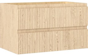 Mexen Rivel szafka łazienkowa podumywalkowa 80 cm, 2 szuflady, ryflowana , dąb - 91A20-08047-2-BFF81
