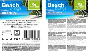 Happy Green Leżak plażowy niebieski, 142 x 60 x 96cm