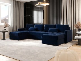 BEDANTE narożnik MOS U BIS Itaka 11 ciemnoniebieski z funkcją spania sofa w kształcie litery U z pojemnikiem na pościel