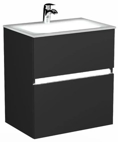 Szafka pod umywalkę NEO 60 cm czarny mat z oświetleniem LED KROFAM