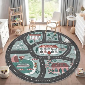 Dziecięcy dywan do zabawy odpowiedni do prania ø80 cm Happy Neighbourhood – Mila Home