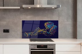 Szklany Panel Muzyk z Trąbką