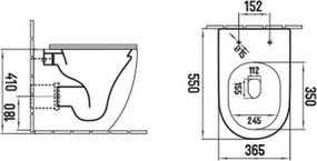 Mexen Lena miska wc stojąca Rimless Tornado z deską wolnoopadającą slim, duroplast, biała połysk - 3222T4000