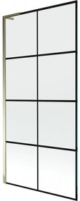 Mexen Next L parawan nawannowy 1-skrzydłowy 90 x 150 cm, czarny wzór, złoty - 895-090-000-03-77-50