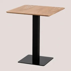 Kwadratowy Stolik Barowy Z Forniru Jesionowego Espresso Czarny & ↔︎ 60 Cm - Sklum