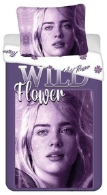 Fioletowa bawełniana pościel dziecięca jednoosobowa 200x140 cm Billie Eilish – Jerry Fabrics