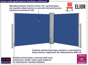 Niebieska zwijana markiza boczna - Blures