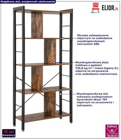 Industrialny Regał Nowoczesny Stojący 140 Cm N2-T76