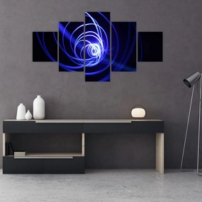 Obraz niebieskich spiral (125x70 cm)