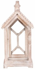 Zestaw drewnianych latarni Vilche 2 szt., biało-brązowy