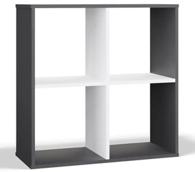 Regał kostka z 4 półkami antracyt + biały  F6-T36