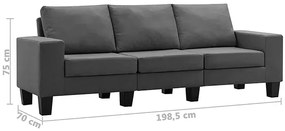 Ponadczasowa trzyosobowa ciemnoszara sofa - Lurra 3Q