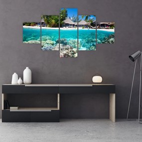 Obraz plaży na tropikalnej wyspie (125x70 cm)