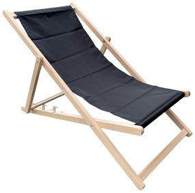 Leżak ogrodowy drewniany Gozo Classic czarny PATIO
