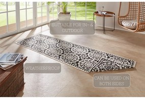Czarno-kremowy chodnik odpowiedni na zewnątrz NORTHRUGS Jardin, 80x250 cm