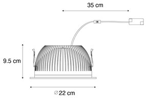 Wpuszczany reflektor biały w komplecie z LED 3000K-5000K - Elias Nowoczesny Oswietlenie wewnetrzne