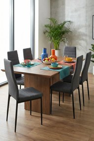 Zestaw 6 ciemnoszarych wygodnych krzeseł N3-W00