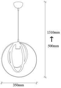Lampa wisząca Vaveyla - 446-S, czarna