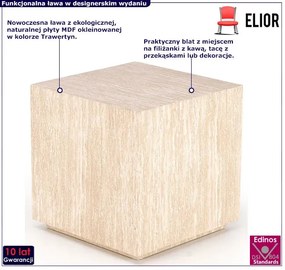 Minimalistyczna kwadratowa ława trawertyn D8-S71