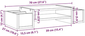 Nadstawka na biurko z podwójnymi przegródkami beton Xebik 3X