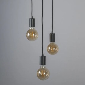 Inteligentna lampa wisząca w stylu industrialnym czarna w komplecie z Wi-Fi G95 3-światła - Facil