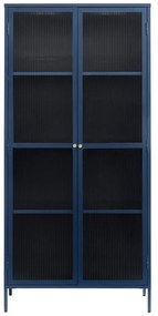 Ciemnoniebieska metalowa witryna 90x190 cm Bronco – Unique Furniture