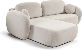 Masseno Narożnik AMICO z funkcją spania i pojemnikiem na pościel Narozniki L, Rozkładana sofa - Kremowy, ARAGON 03
