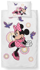 Carbotex Pościel do łóżeczka Minnie i motyle, 100 x 135 cm, 40 x 60 cm