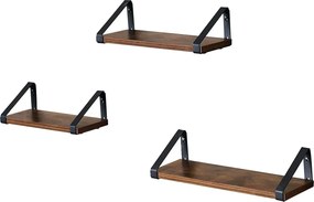 Zestaw 3 sztuk półek ściennych industrialnych G6-E33