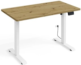 Biurko elektrycznie regulowane dąb artisan + biały B1-T43