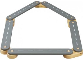 Ścieżka sensoryczna drewniana, balance beam, 5 elementów, szara - meowbaby®
