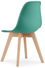 Zielone krzesło KITO z bukowymi nogami