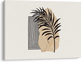 Obraz - Abstrakcja z tropikalnymi liśćmi N⁰3 (70x50 cm)