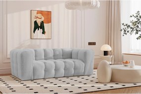 Sofa dwuosobowa BALOO, tkanina szenilowa, Jasnoszary