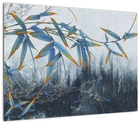 Obraz - Bambus na ścianie (70x50 cm)