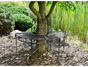 Czarna metalowa ławka ogrodowa Narvi – Garden Pleasure