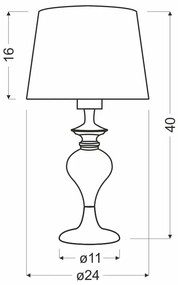 Klasyczna lampa stołowa ze srebrnym abażurem - T030 - Greko