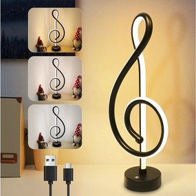 NETTLIFE Lampa stołowa LED Bezprzewodowa, dotykowa, ściemnialna, czarna, z ładowaniem przez USB, z możliwością ściemniania dotykowego