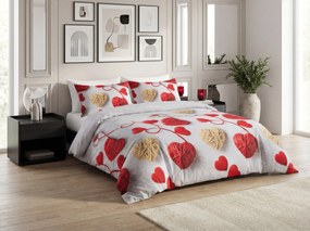 PrzytulneMieszkanie.pl PrzytulneMieszkanie.pl Pościel z mikrofibry VELHEART czerwona Rozmiar pościeli: 2 szt 70 x 80 cm | 160 x 200 cm