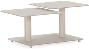 Kremowy szklany stolik 54x115 cm Elvi – Marckeric