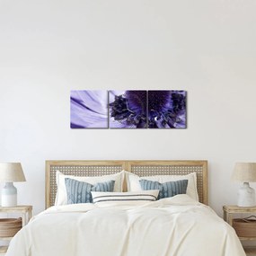 Obraz - Fioletowy kwiat (z zegarem) (90x30 cm)