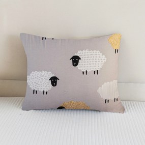 Dekoracyjna poszewka na poduszkę SHEEP DREAM 40x50 cm szara