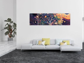 Obraz – Fioletowe drzewo pełne energii (170x50 cm)