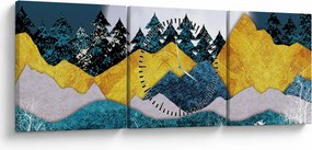 Obraz - Krajobraz polarny (z zegarem) (90x30 cm)