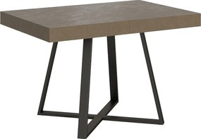 Stół rozkładany 120/224x90 cm Abbraccio szaro-beżowy nogi antracytowe