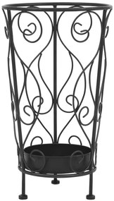 Czarny metalowy stojak na parasole w stylu vintage F0-E65
