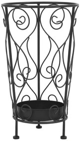 Czarny metalowy stojak na parasole w stylu vintage - Selvis