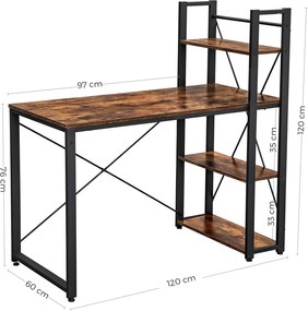 Loftowe biurko Salto 48 z regałem