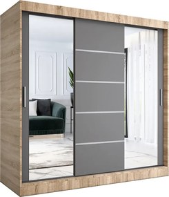 Szafa z frontami przesuwnymi 200 cm dąb sonoma + antracyt T9-K50
