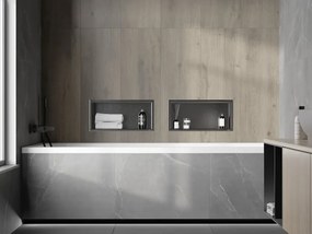Mexen X-Wall-R półka wnękowa z kołnierzem 45 x 20 cm, gun gray szczotkowany - 19E0452010